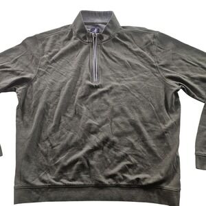 Johnnie-O Sweater Mens Extra Large Olive Green Quarter Zip Pullover Casual Golf